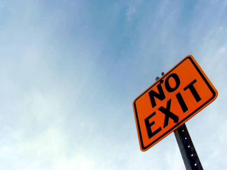 A no exit sign