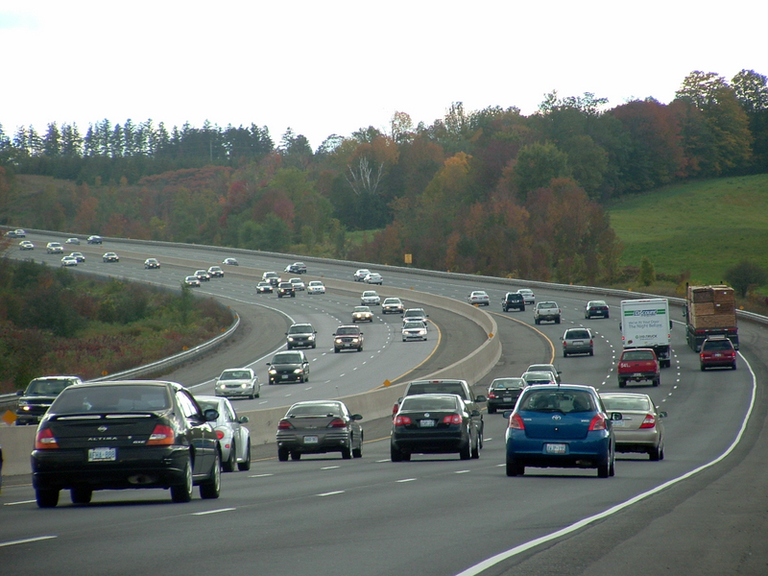 lots of cars, going very fast