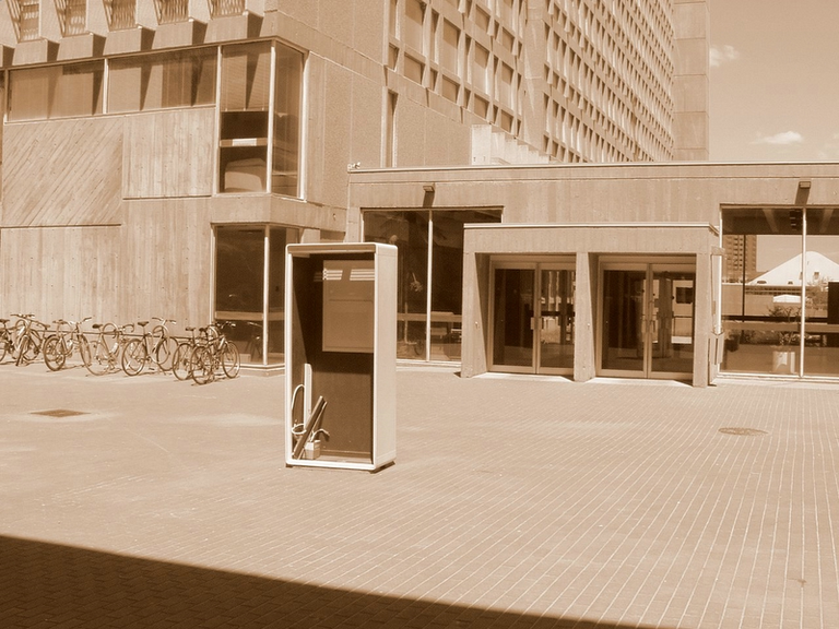 A box in front of McLaughlin library