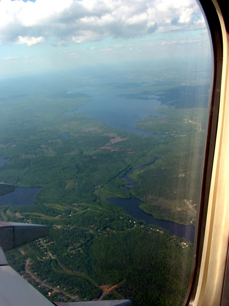 Looking down at Nova Scotia from an airplane.  ~100 km North of Halifax.