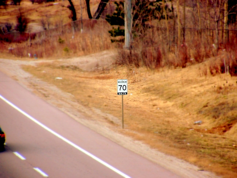 a speed limit sign on the Hanlon