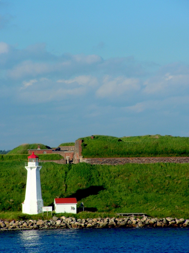 A lighthouse opposite Pier 21 in Halifax